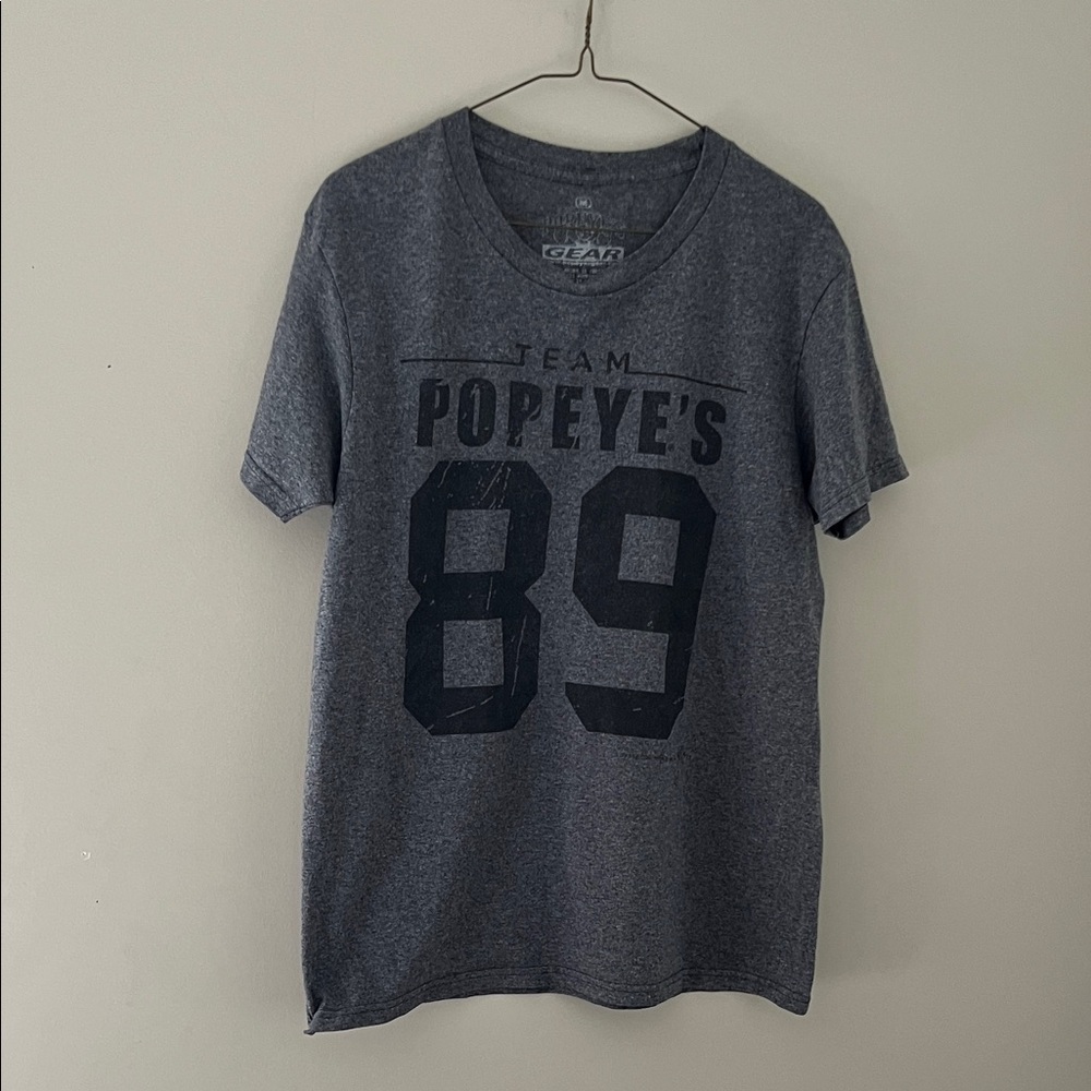 Popeye’s Supplements Team 89 Gray Graphic T-Shirt Men’s XL